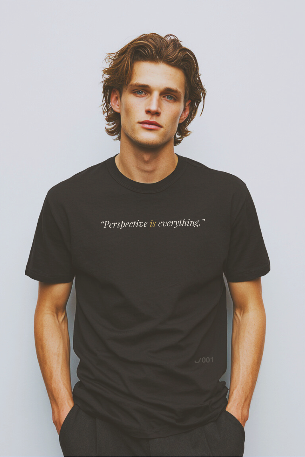 THINKER — Drop J001 "Perspective is everything." — Black Tee