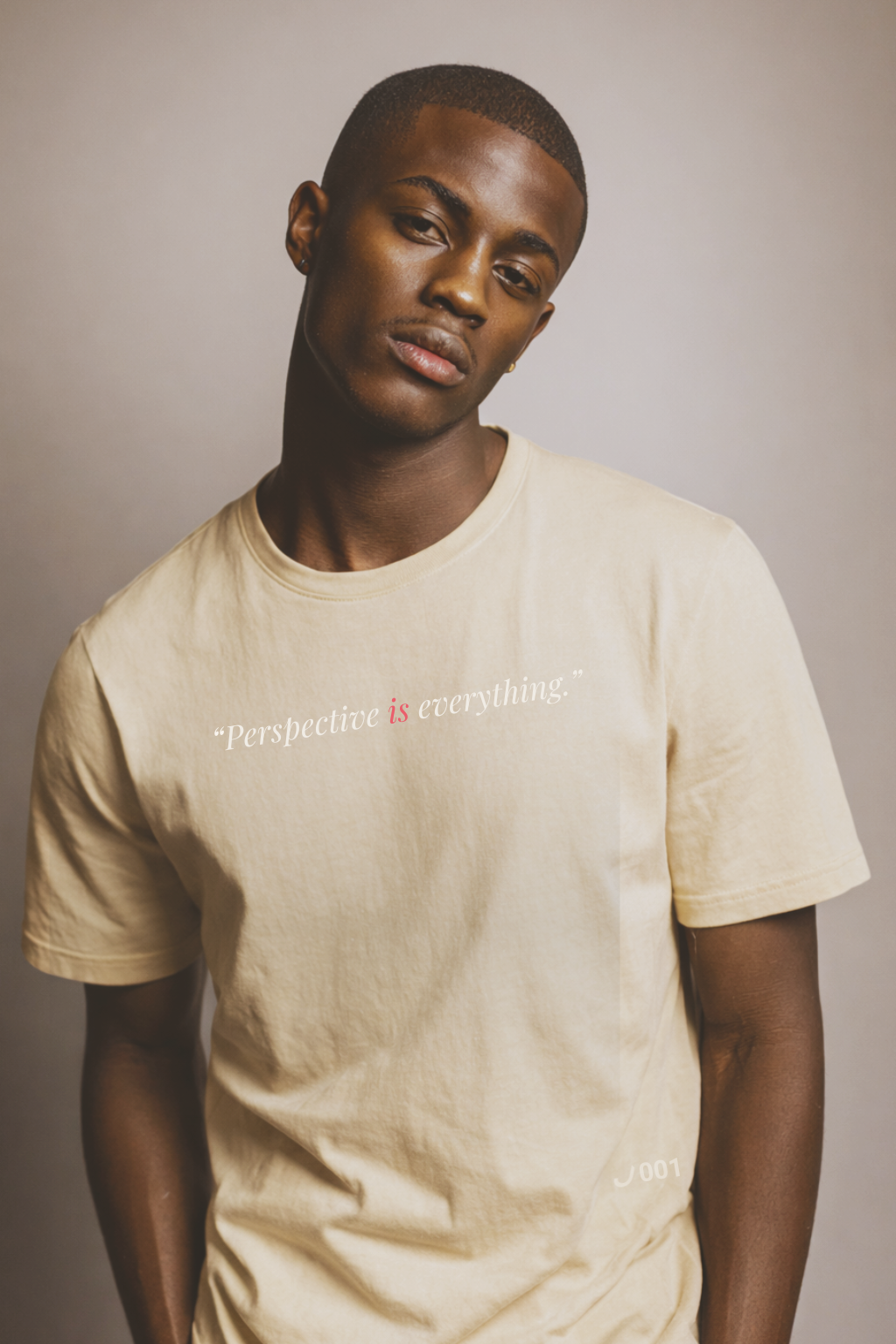 THINKER — Drop J001 "Perspective is everything." — Soft Cream Tee