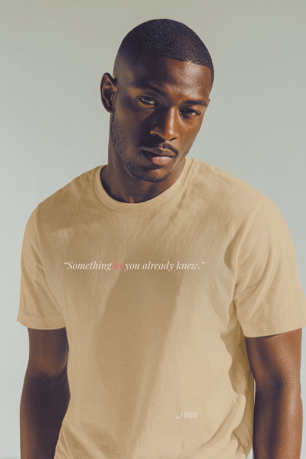THINKER — Drop J000 Signal Tee (“Something in you already knew.”) — Soft Cream