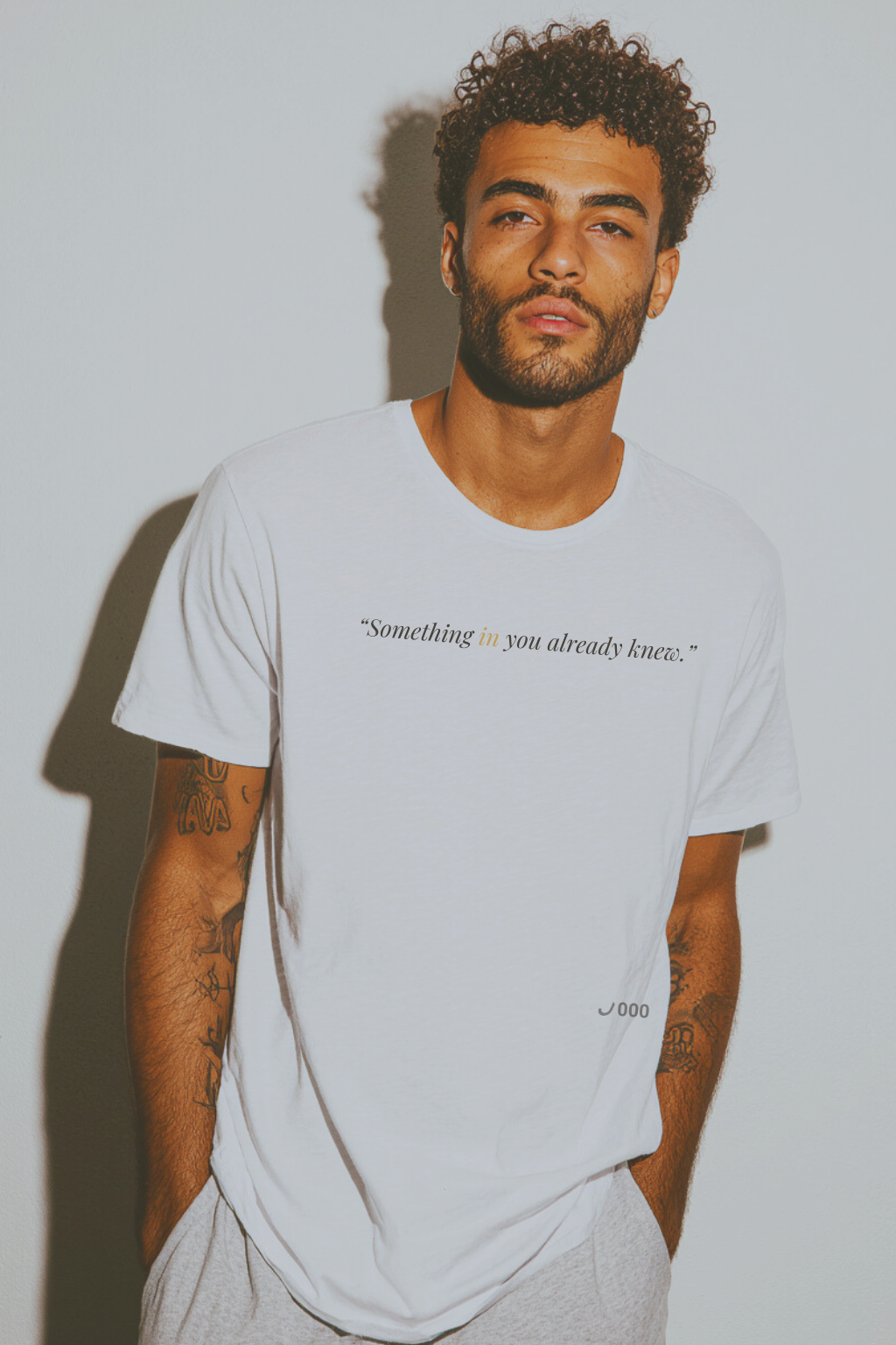 THINKER — Drop J000 Signal Tee (“Something in you already knew.”) - White
