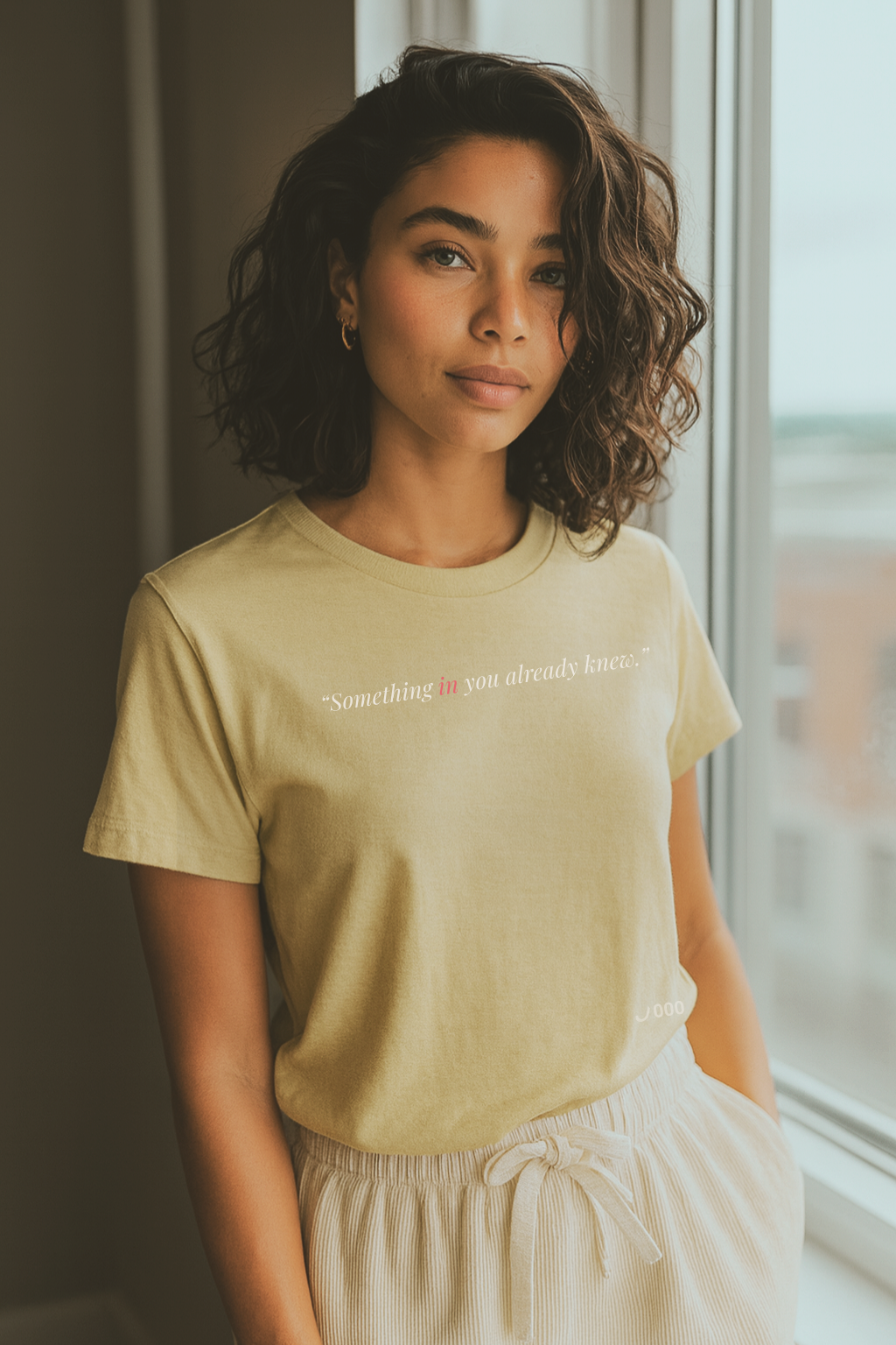 THINKER — Drop J000 Signal Tee (“Something in you already knew.”) — Soft Cream