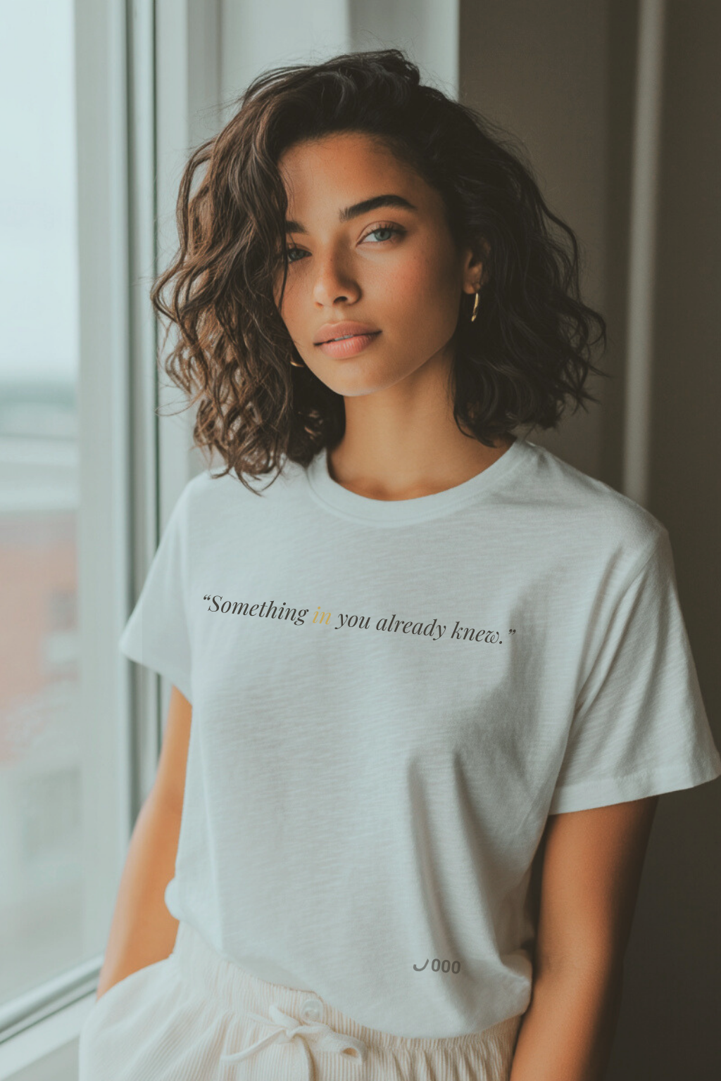 THINKER — Drop J000 Signal Tee (“Something in you already knew.”) - White