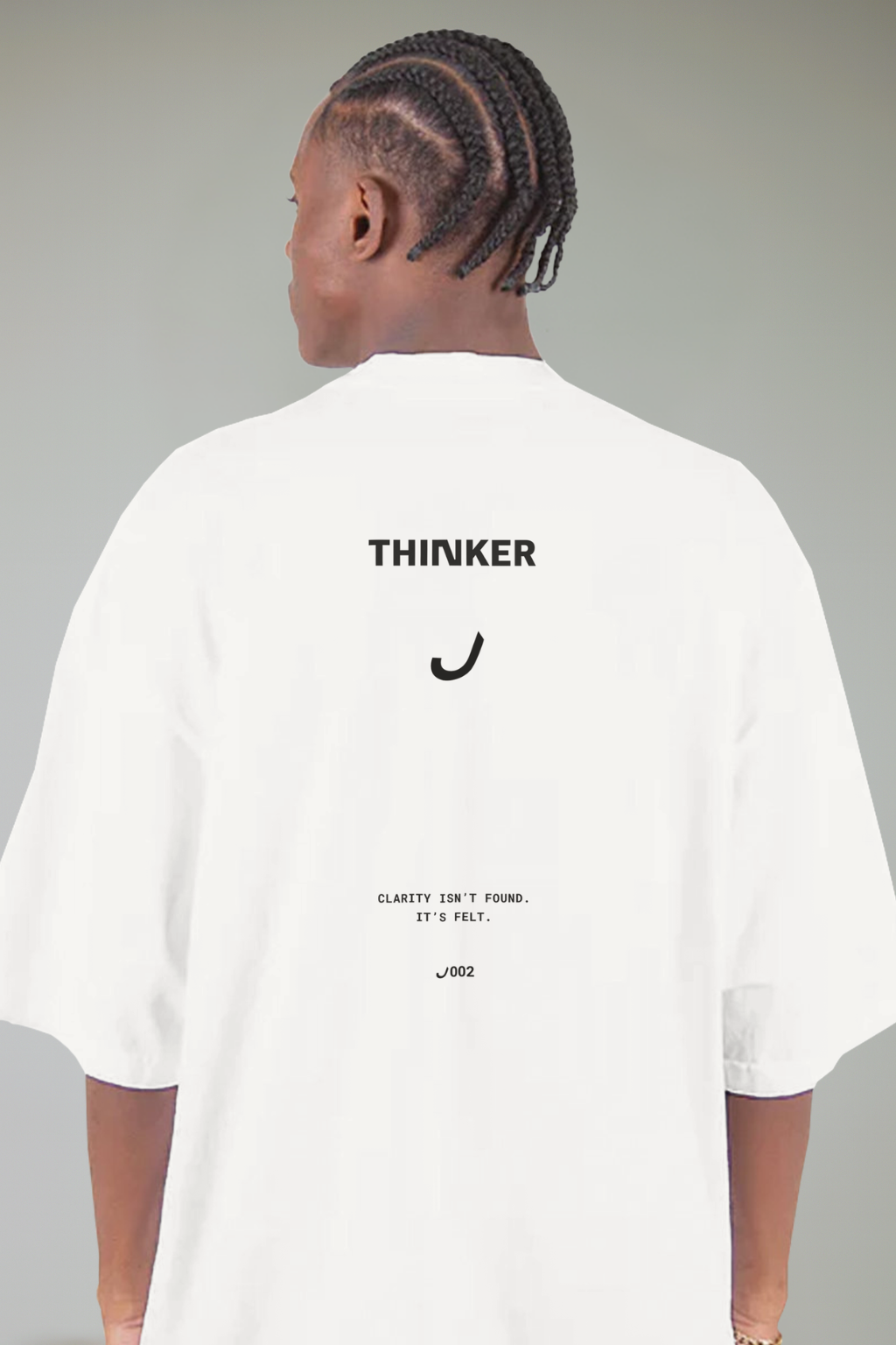 THINKER J002 — Oversized Tee | White