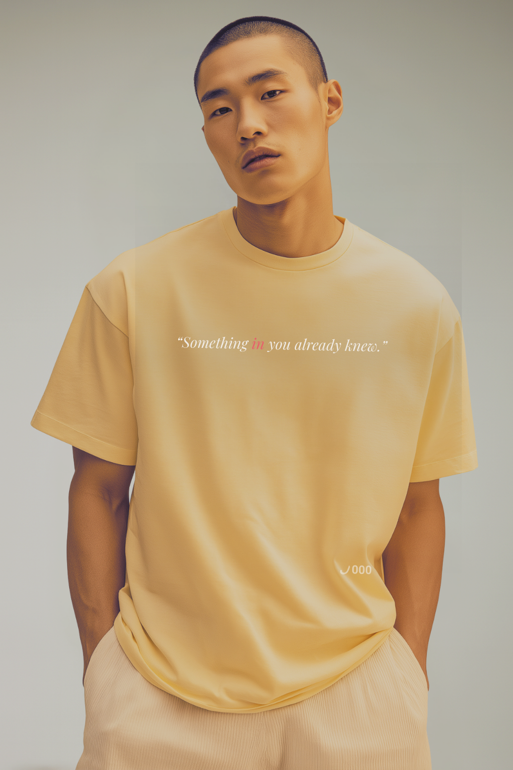 THINKER — Drop J000 Signal Tee (“Something in you already knew.”) — Soft Cream