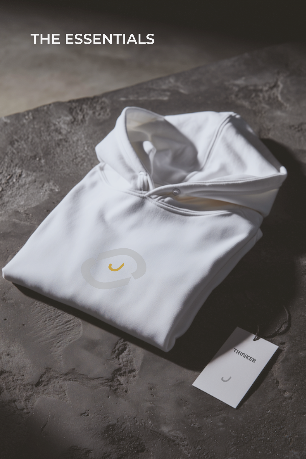 THINKER — Drop J001 Interpretive Hoodie ("Perspective is everything.") - White