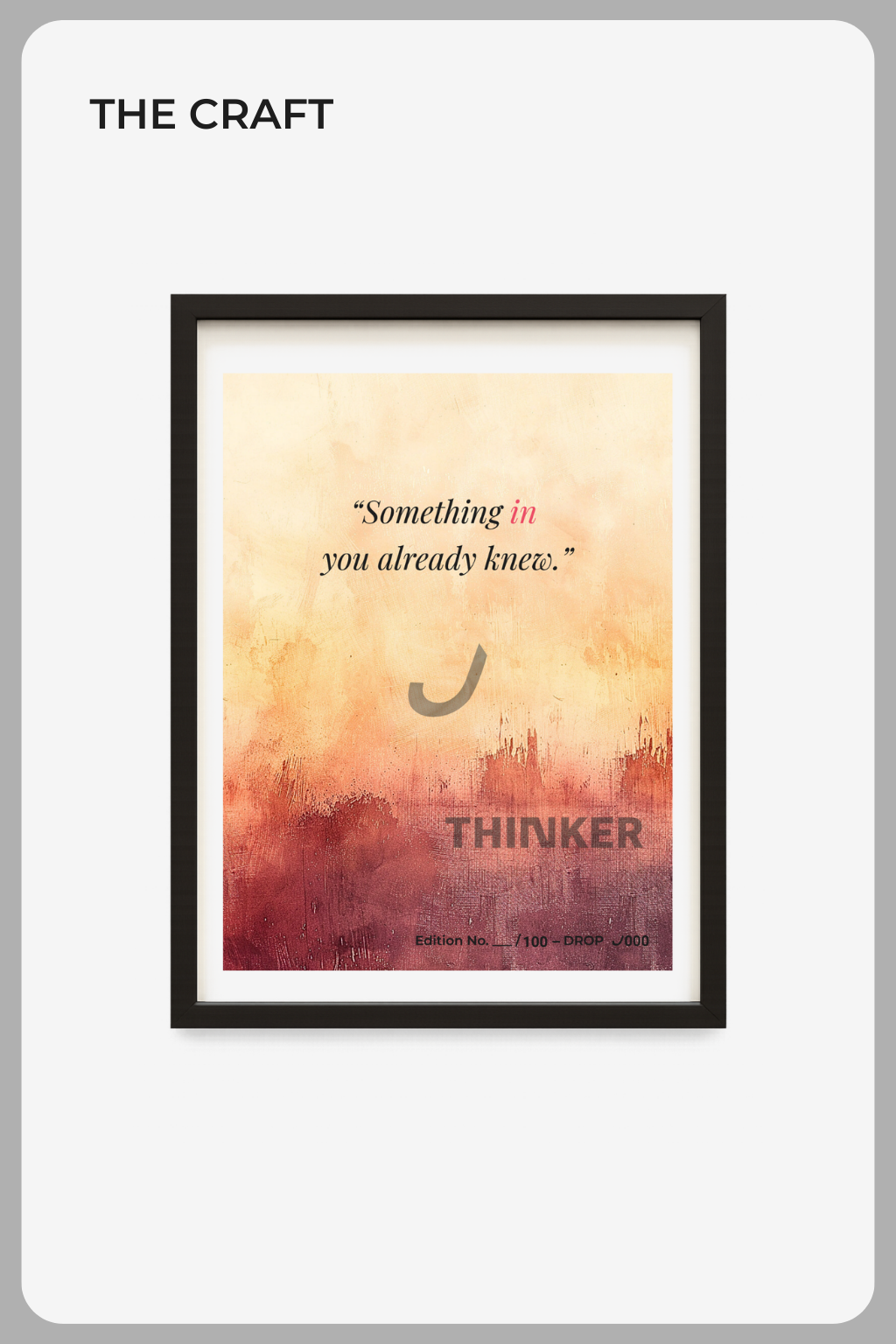 Framed THINKER Fine Art Giclée Print in crisp detail — emphasizing craftsmanship, archival quality, and premium presentation.